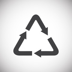 Recycling icon on background for graphic and web design. Simple vector sign. Internet concept symbol for website button or mobile app.