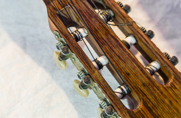 vintage guitar head closeup view details