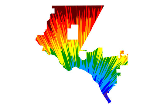 El Paso city (United States of America, USA, U.S., US, United States cities, usa city)- map is designed rainbow abstract colorful pattern, City of El Paso map made of color explosion,