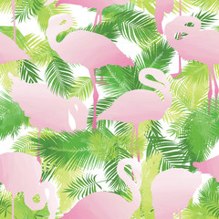 Obraz premium PalmFlamingoPattern
