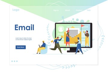 Email vector website landing page design template