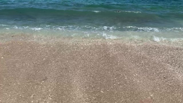Beautiful 4K Nature with tropical sea and beach on white cloud and blue sky at Bali beach in Indonesia.