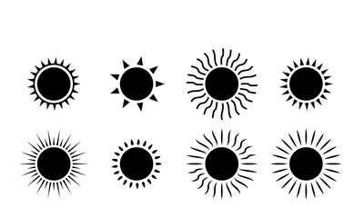 Sun icon on white background