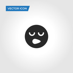 Sleepy smile vector icon