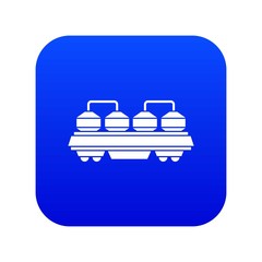 Rail wagon for construction materials icon digital blue for any design isolated on white vector illustration