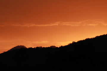 Mountain and sunset