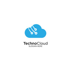 Technology Cloud Logo Design Vector