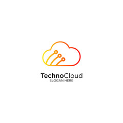 Obraz premium Technology Cloud Logo Design Vector