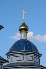 Fototapeta na wymiar Dome of the church in the village of Lutsk Chuvashia