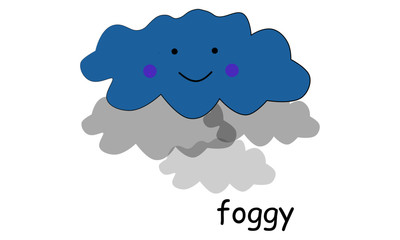 Cute clouds illustration for kids , use as poster, card, sticker or T shirt design