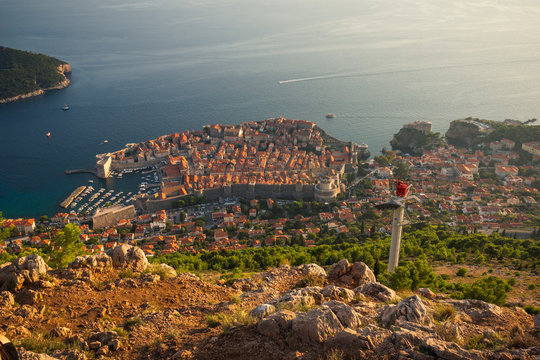 View on the Dubrovnik from Srd Hill, Croatia