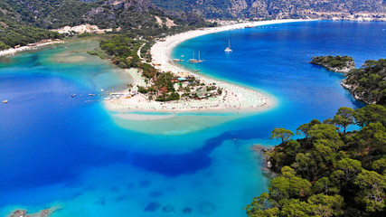 Oludeniz, Turkey. Blue Lagoon beach, aerial.  Beautiful sea landscape for travel background.