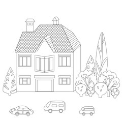 cute house for your coloring book