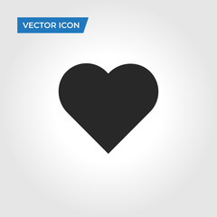 Heart icon isolated on white background. Heart icon in trendy design style. Heart vector icon modern and simple flat symbol for web site, mobile app, UI.