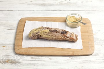 Pork loin in herby breadcrumbs - preparing