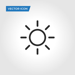 Sun icon isolated on white background. Sun icon in trendy design style. Sun vector icon modern and simple flat symbol for web site, mobile app, UI. Sun icon vector illustration, EPS10.