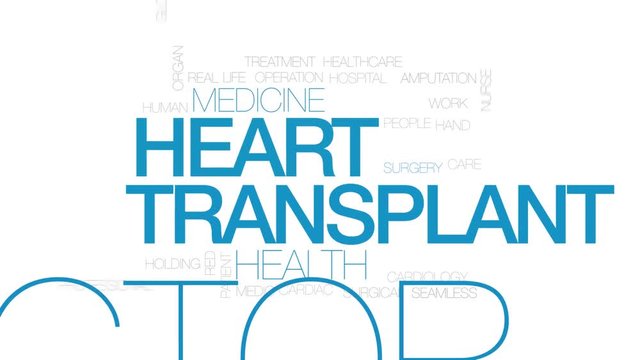 Heart transplant animated word cloud. Kinetic typography.