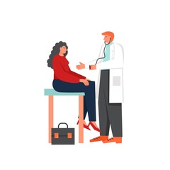 Doctor and patient, vector flat style design illustration