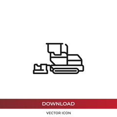Asphalt paver vector icon
