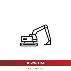 Excavator vector icon