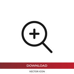 Zoom in vector icon