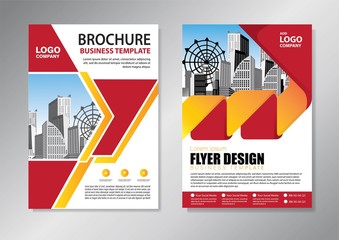Business abstract vector template. Brochure design, cover modern layout, annual report, poster, flyer in A4 with colorful triangles, geometric shapes for tech, science, market with light background