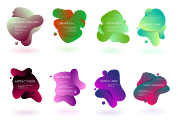 Liquid fluid abstract vector banner elements. 3D style with shadows design. Vector liquid template design backround illustration. Can be used for banners flyers or web. EPS 10. 