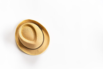 Fototapeta na wymiar brown hat on white background