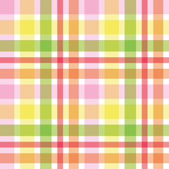 checkered background of stripes in pink, yellow, green, red, orange and white