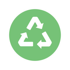 Recycling sign on a white background. Ecology, environment.