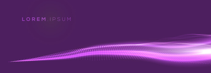 3D glowing abstract digital wave particles background. Future vector illustration. Technology background concept. Abstract background.