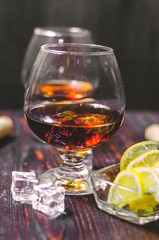 Cognac in a glass