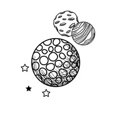 planets of the solar system isolated icon