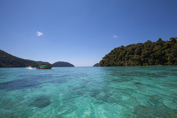 Fototapeta premium The snorkelling famous place of Mu Koh Surin Island National Park where near to Khura Buri district, Phang-nga, Thailand