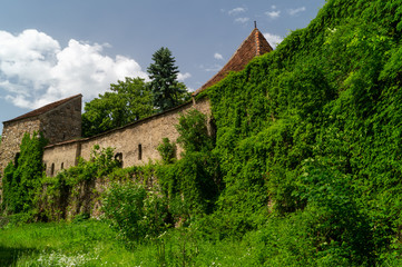 Fototapeta na wymiar Inner yard - Evangelical Fortified Church from Cristian, Brasov, Transylvania, Romania