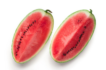 Fresh ripe cut watermelon on white background