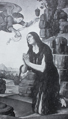 Mary Magdalene by Lorenzo di Credi in the vintage book Leonardo da Vinci by A.L. Volynskiy, St. Petersburg, 1899