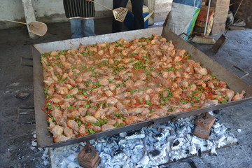 arroz con pollo en proceso