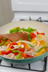 Stir Frying Bell Peppers