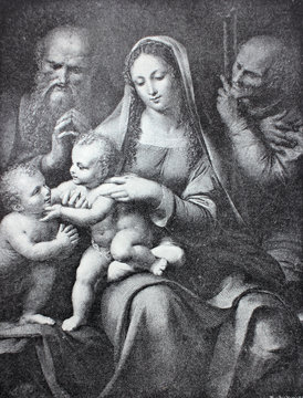 Madonna or Virgin by Cesare de Cesto in the vintage book Leonardo da Vinci by A.L. Volynskiy, St. Petersburg, 1899