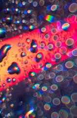 Colored Disco Ball abstract background. Natural lighting effects..Artistic style. Defocused urban abstract texture. Background for your design