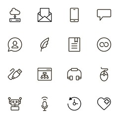 Fototapeta premium Online chating line icon set. Collection of high quality black outline logo for web site design and mobile apps. Chat vector illustration on a white background