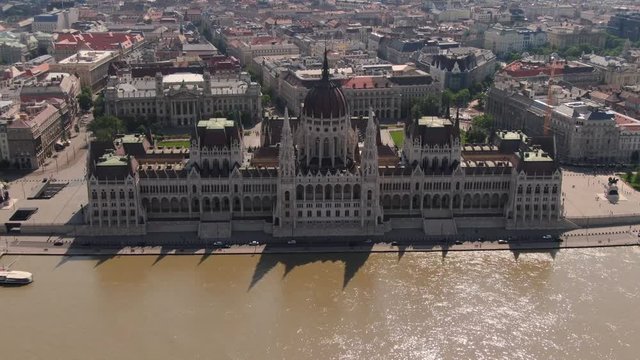 The Hungarian Parliament with the river Danube, Budapest