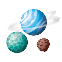 planets of the solar system isolated icon