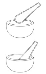 Mortar and pestle set on white background vector eps 10