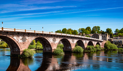 View of west bridge street over River Tay, Perth, Scotland, UK