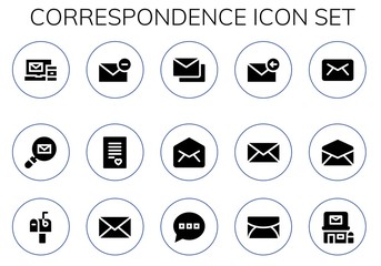 correspondence icon set