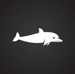 Dolphin icon on background for graphic and web design. Simple illustration. Internet concept symbol for website button or mobile app.