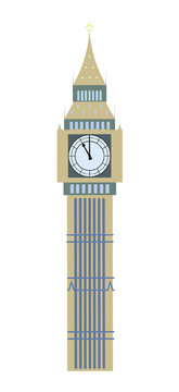 Big Ben,London clock tower.London Landmark.Vector image