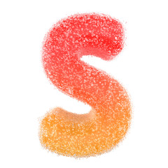 S - Letter of the alphabet made of candy